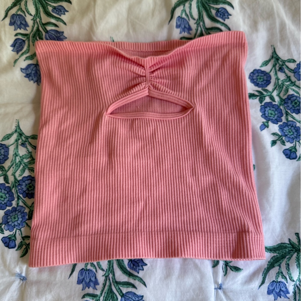 Urban Outfitters Pink Ribbed tube top